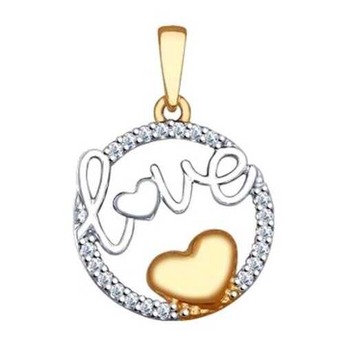 Подвеска «Love» с фианитами SOKOLOV 93030326 в Концепт Клаб